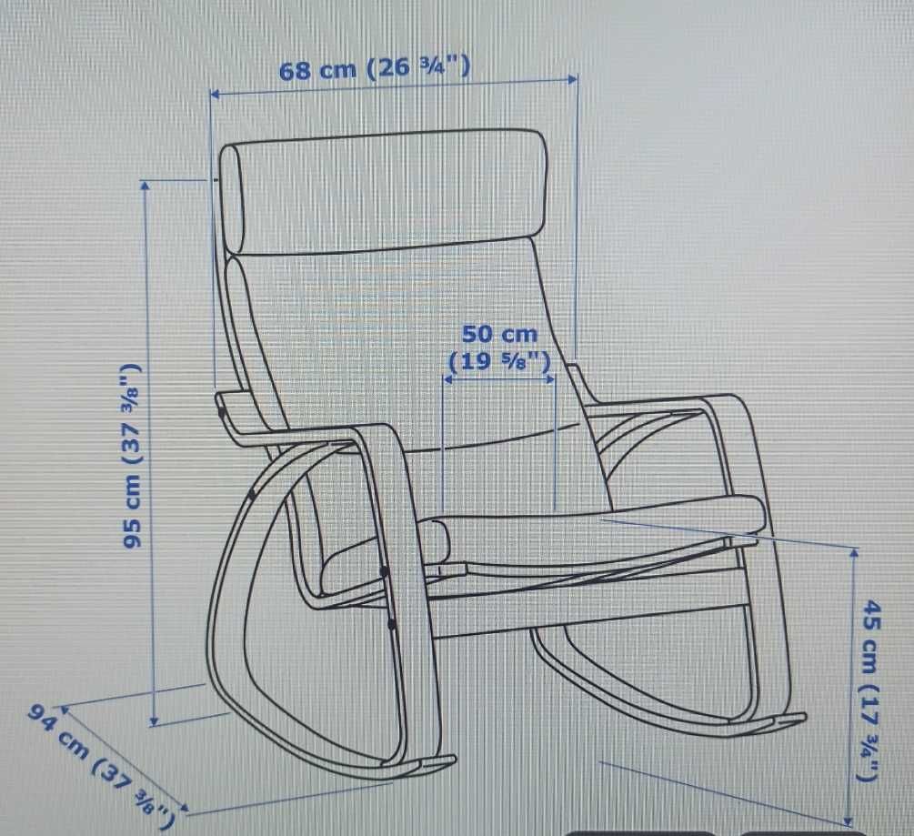 Cadeira de baloiço, chapa de carvalho e tecido cinzento escuro (IKEA)