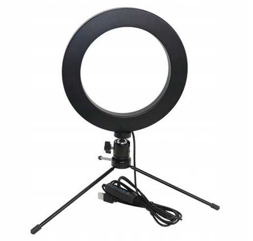 Lampa pierścieniowa LED Ring 16 cm z tripodem – do makijażu i zdjęć