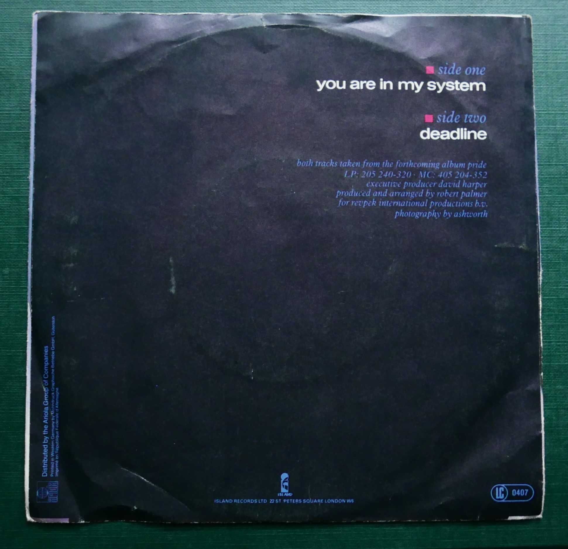 Robert Palmer - You are in my System/Deadline