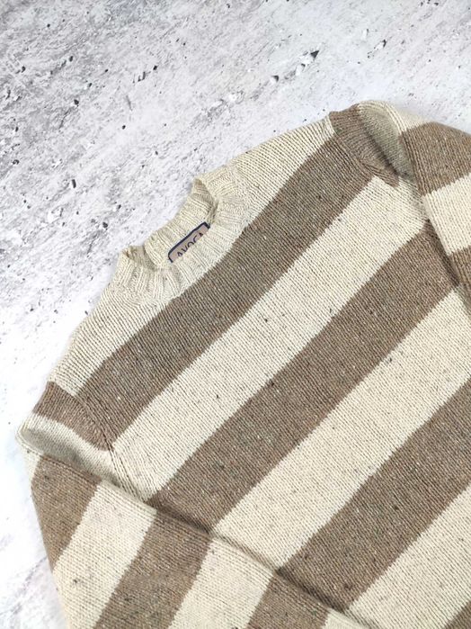 Sweter wełniany kaszmir Avoca Irleand paski jesienny r. M/L