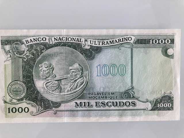 Nota de Moçambique, 1000 escudos, 23 Maio de 1972, Gago Coutinho