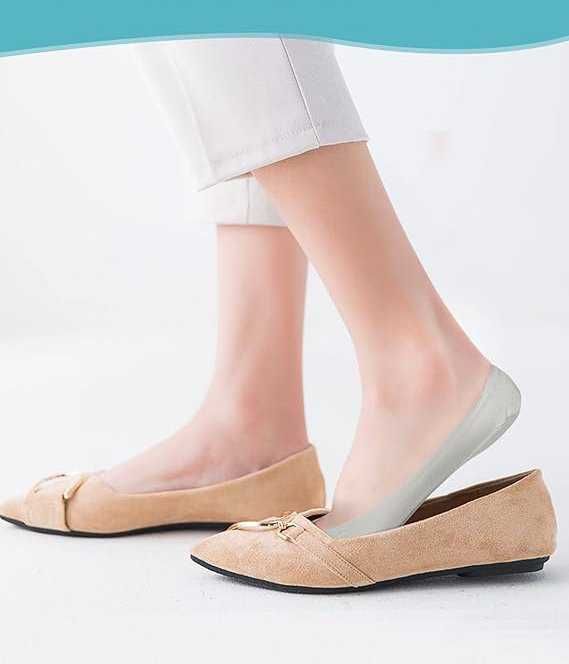 Zestaw 4 Par Niewidocznych Stopek MELLIEX Baleriny Czarny Nude 34-38