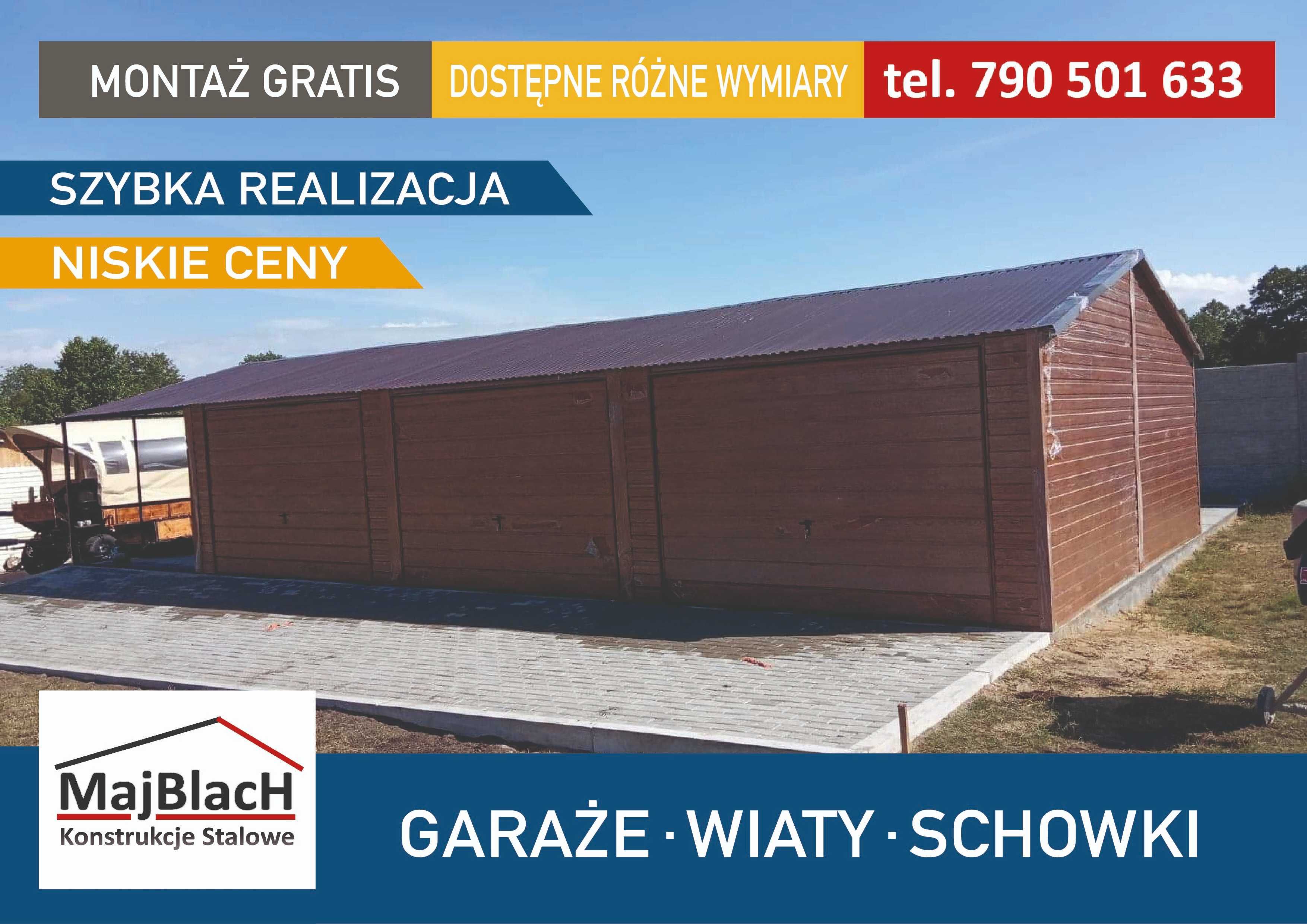 Garaż Blaszany Złoty Dąb + Bramy Garażowe - PRODUCENT  -Maj-Blach