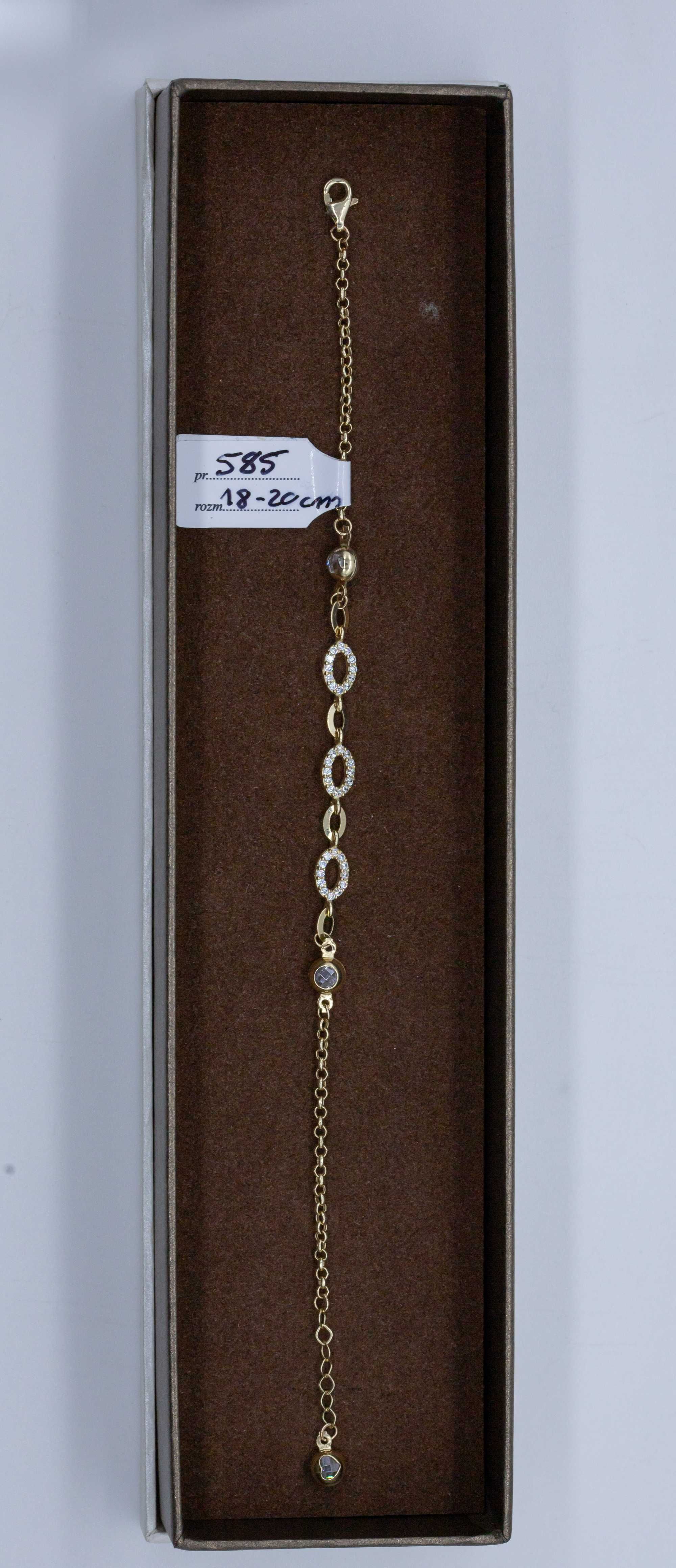 Złota bransoletka 585 14K 3,41 gram regulowana 18-20cm Nowa
