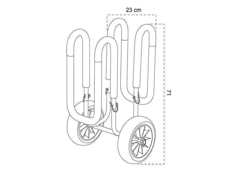 Składany wózek do transportu deski • SUP Board / Obciążenie do 65 kg.