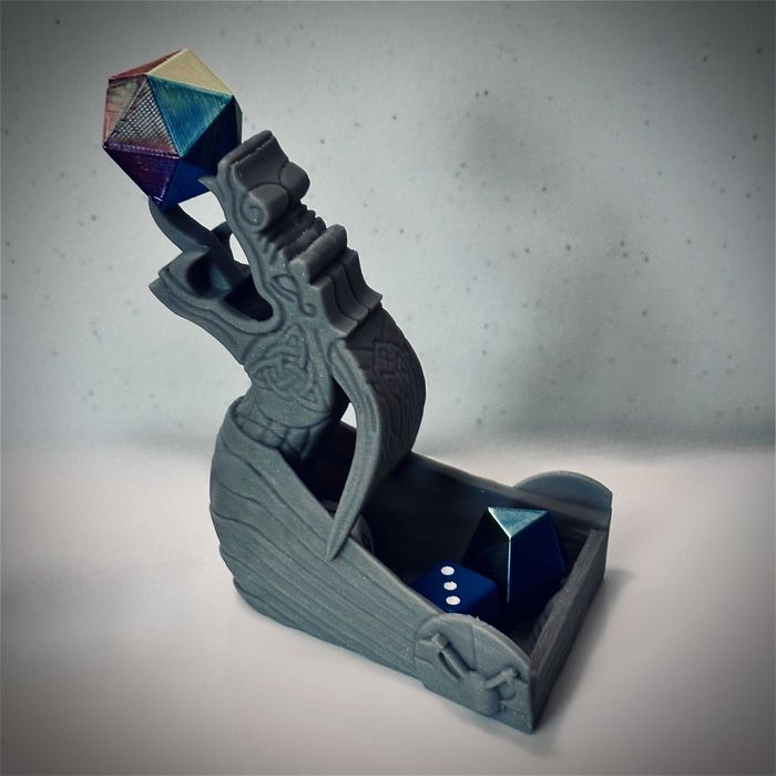 Viking Longship Dice Tower 3D - Torre de Dados Épica RPG/D&D