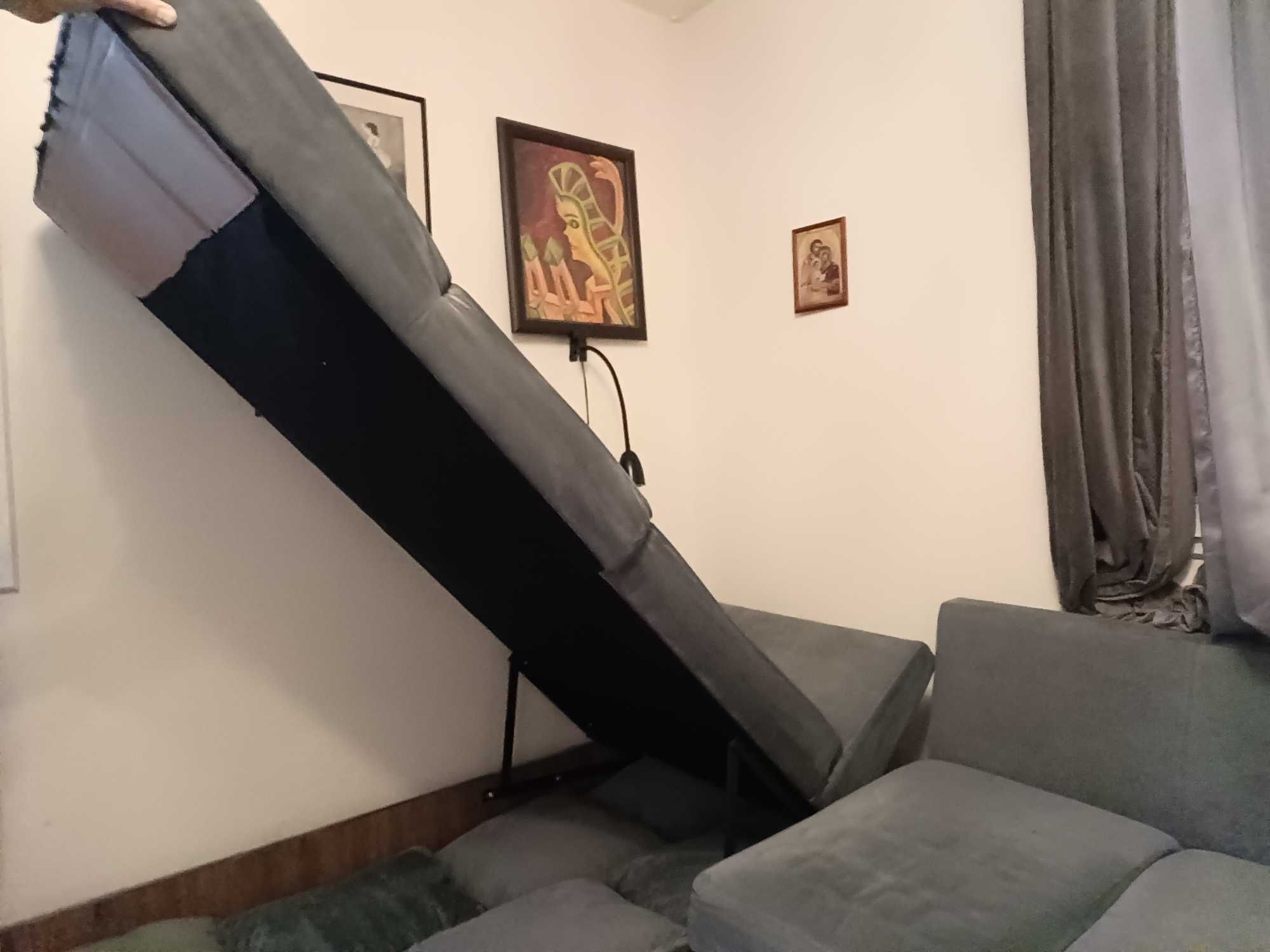 Funkcjonalna Sofa Narożna z Funkcją Spania (Kolor Szary)
