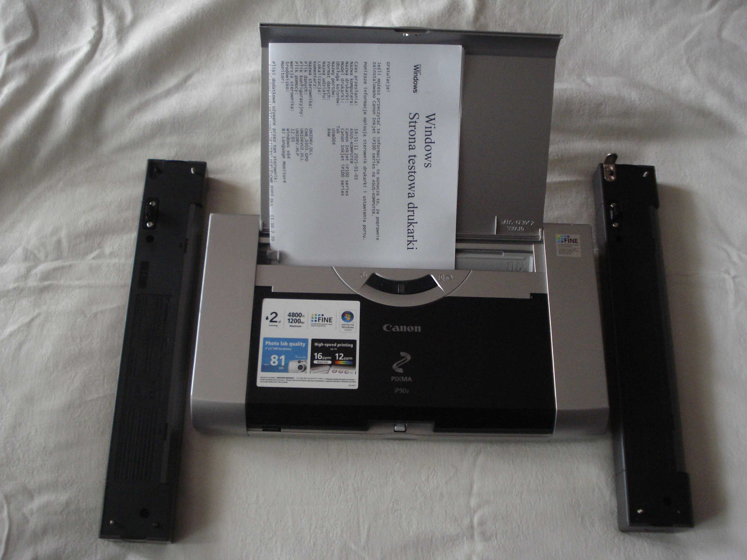 drukarka do laptopa Canon IP 90  mała lekka cicha  2 sztuki baterie