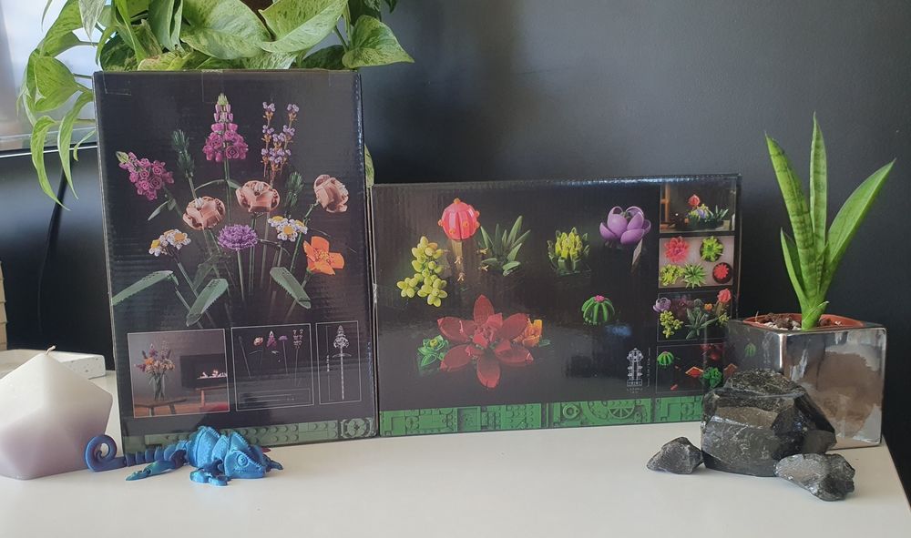 Klocki botanicals 2 nowe komplety bukiet kwiatów+kaktusy ZESTAW 2w1