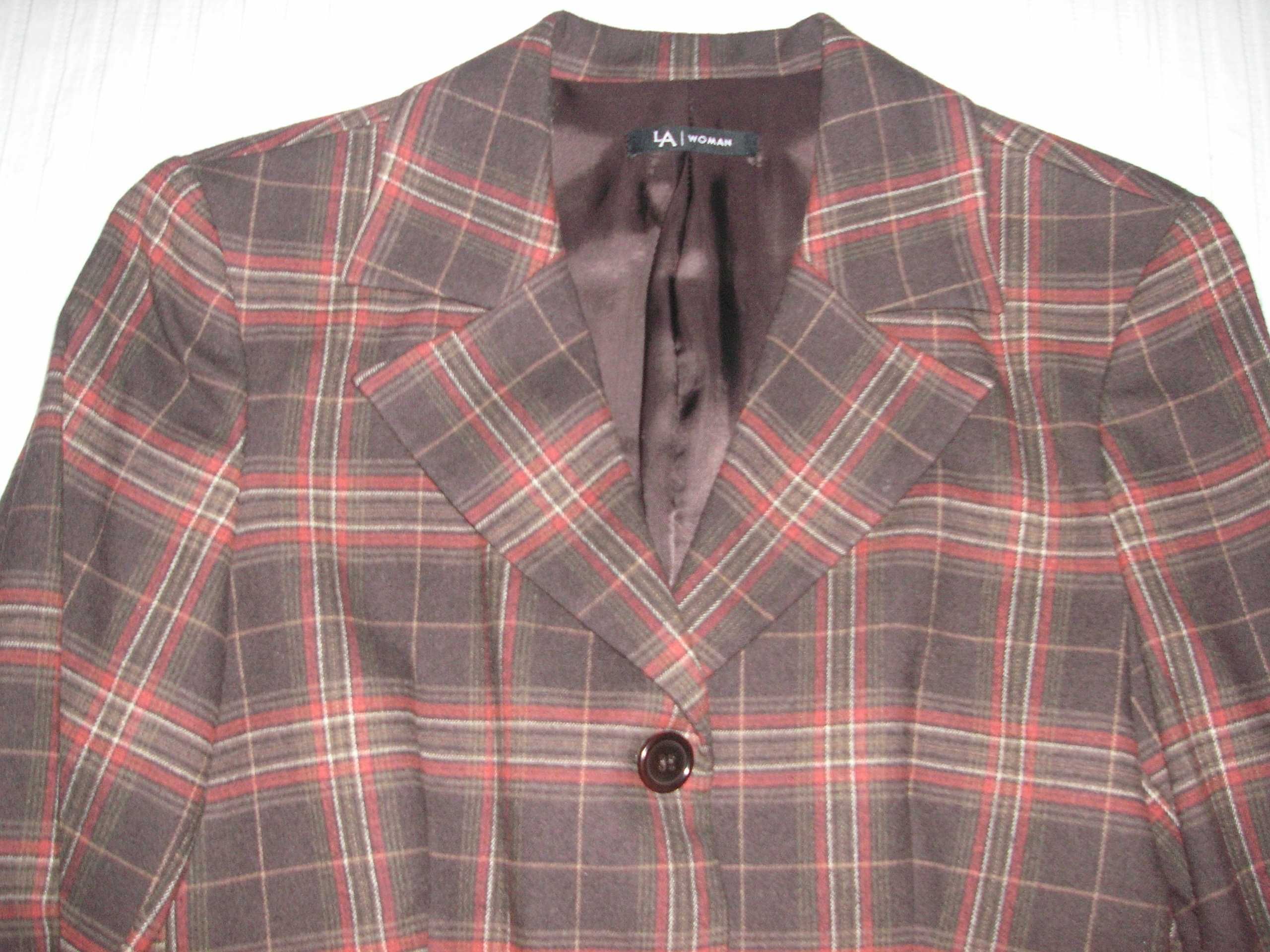 Lanidor - Casaco / Blazer Curto de Fazenda Xadrez T/38 ( Impecável )