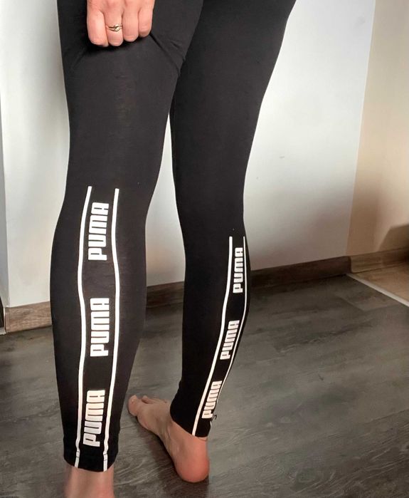 Czarne sportowe legginsy Puma S 36 na siłownię