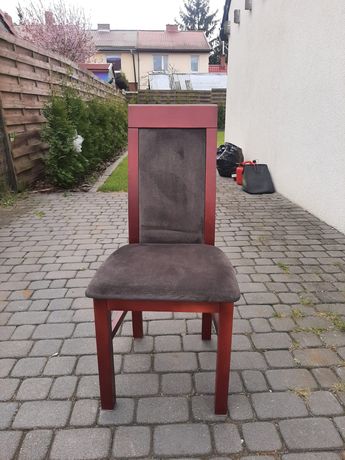 Krzesła drewniane tapicerowane - 6 sztuk
