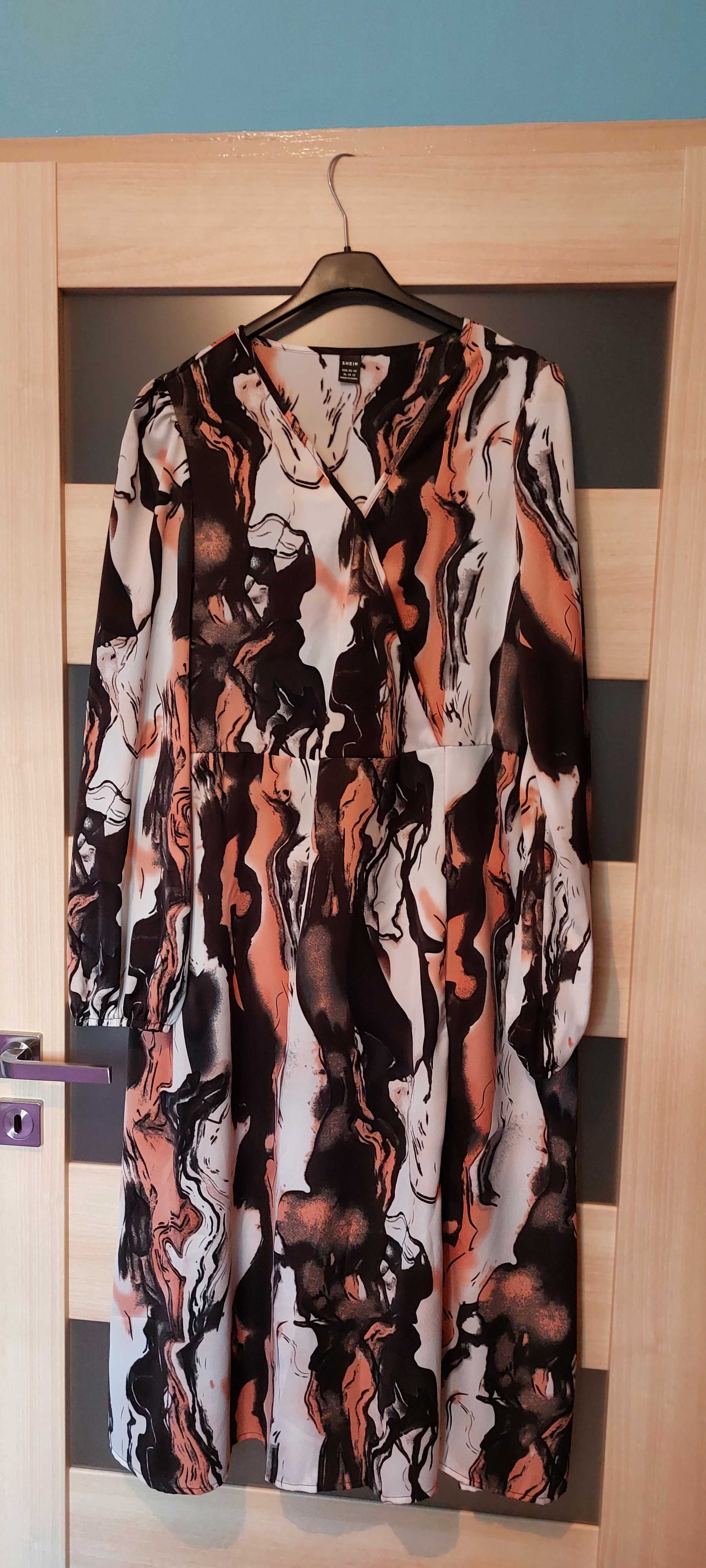 Nowa elegancka sukienka kopertowa rozm . XL.