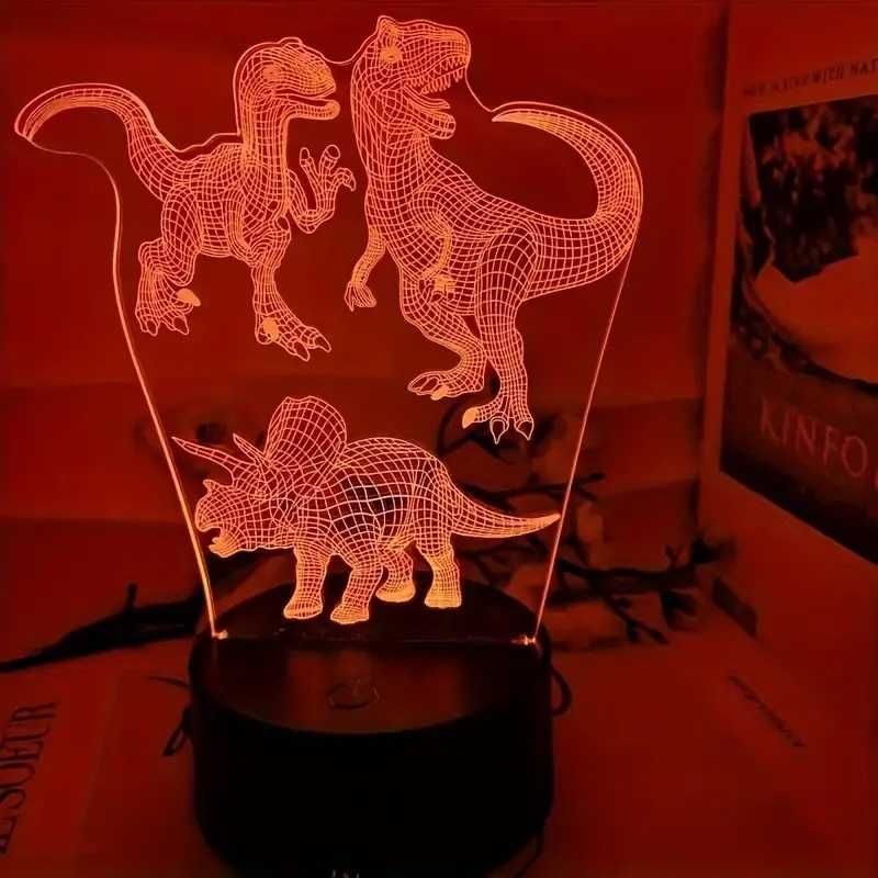 Lampka Nocna 3D Led Smart Dinozaury 7 Kolorów