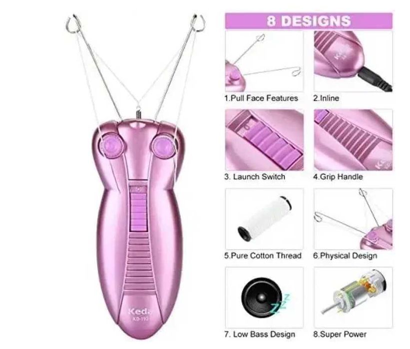 Жіночий нитковий епілятор KEDA KD-192R (Нова версія через USB)