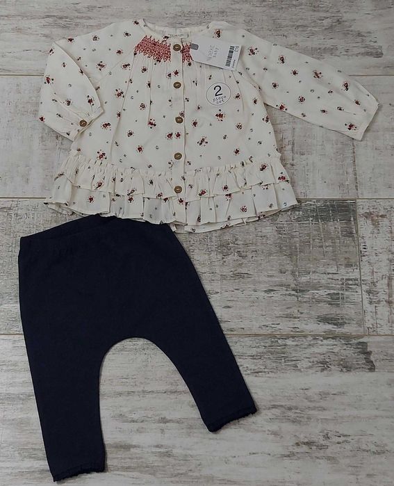 Komplet Bluzka+Legginsy Next Baby 68cm 3-6mcy Nowy