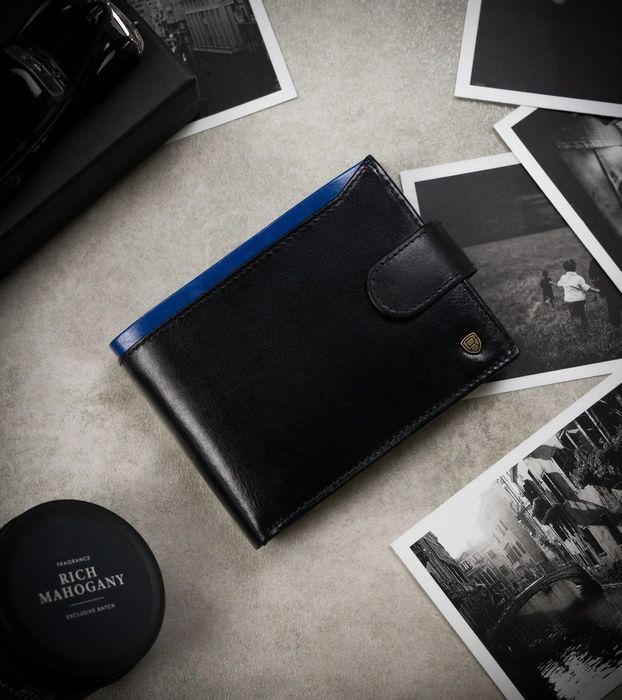 skórzany portfel męski z kieszenią na dowód rejestracyjny - rovicky