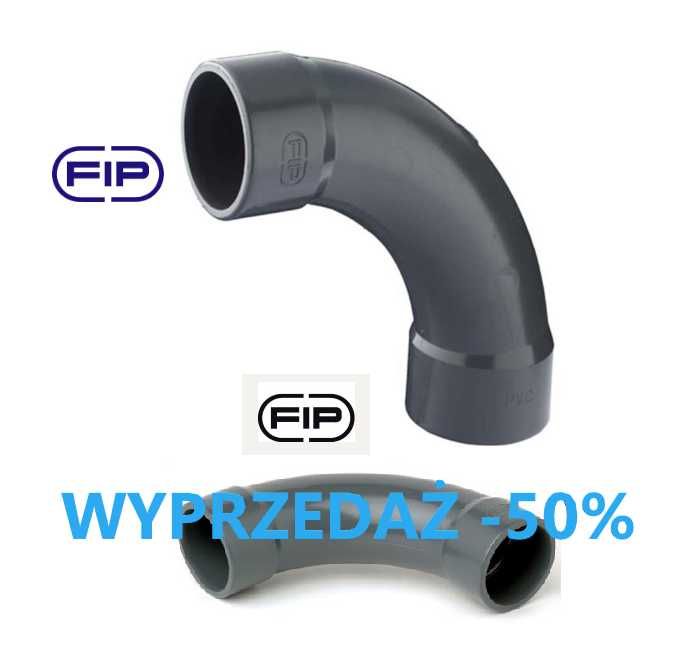 FIP SIV025 System PVC-U Łuk 90 Ciśnieniowy RÓWNOPRZELOTOWY