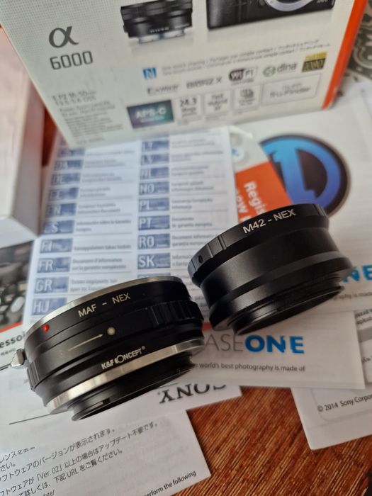 Aparat sony A6000 + statyw camron + 2 adaptery MAF(Sony A)>NEX + m42