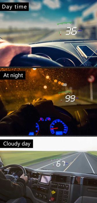 Проекция спидометра на лобовое стекло авто с OBDII/EUOBD HUD-проектор