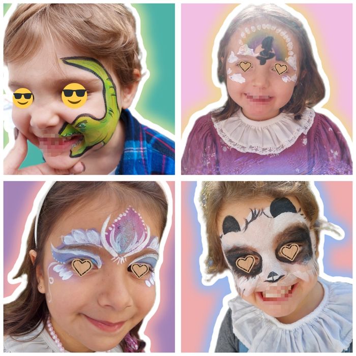 Pinturas faciais e modelagem de balões
