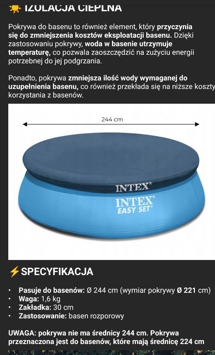 Pokrywa na basen 244