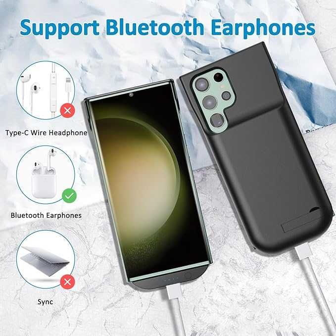 Etui z baterią do Samsung Galaxy S23 Ultra ze składanym stojakiem