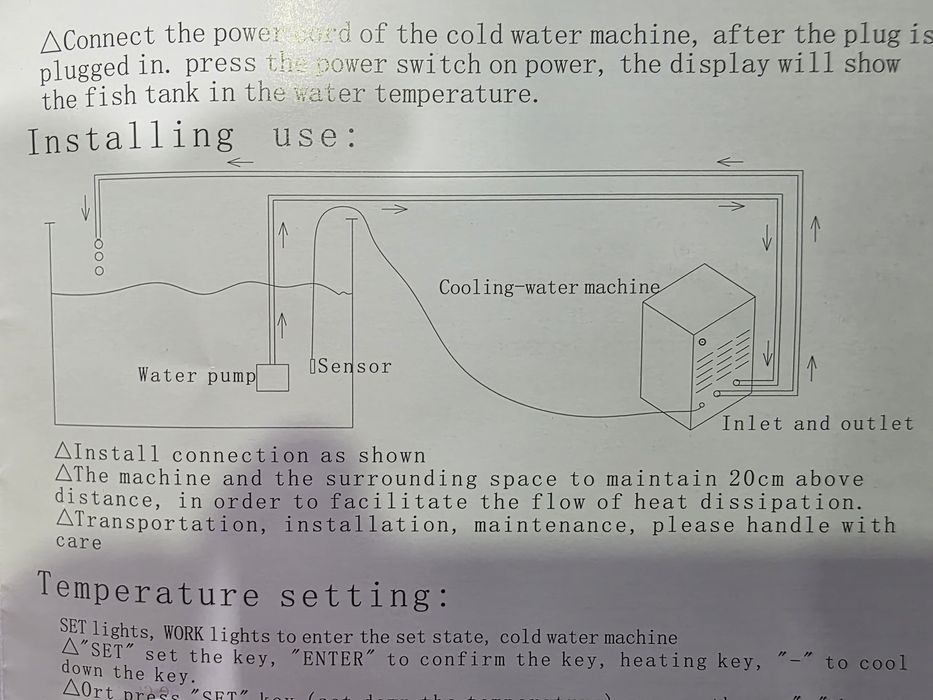 Aquecedor e Arrefecedor de água para aquário 20L