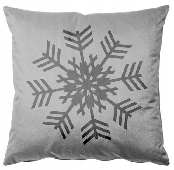 Świąteczna Poszewka welurowa poduszka 40x40 Prezent Śnieżynka