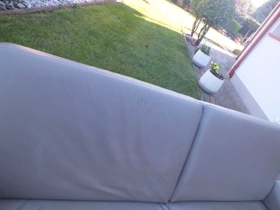 Wypoczynek skórzany firmy Musterring kolor szary.