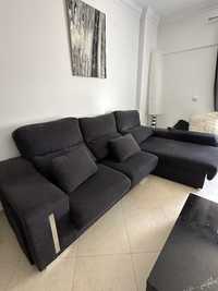 Sofa chaise longue preto