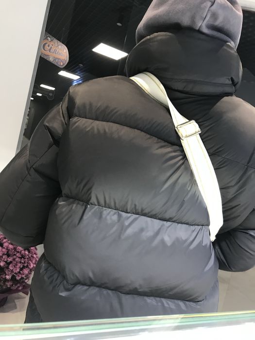 Жіночий новий чорний беж пуховик пуфер ZARA S M оверсайз куртка