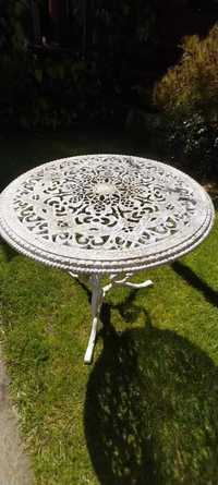 Barokowy aluminiowy ogrodowy stolik kawowy. Unikalny wzór .Wysyłka