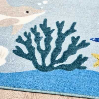 dywan Blavingad Ikea, wzór zwierząt oceanicznych 133 x 133 cm