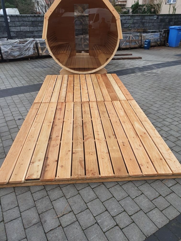 Podest. Blat pod Saunę. Taras deska modrzew. Sauny Łomianki