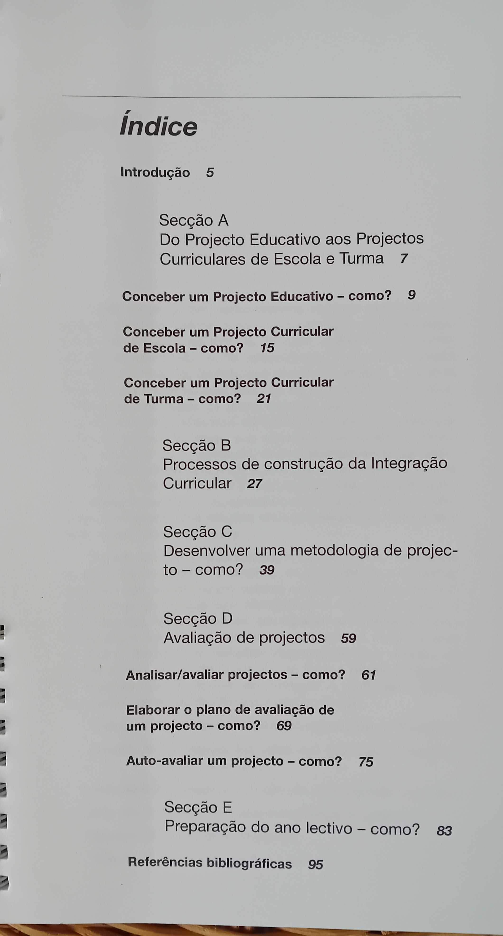 Projectos Curriculares de Escola e de Turma