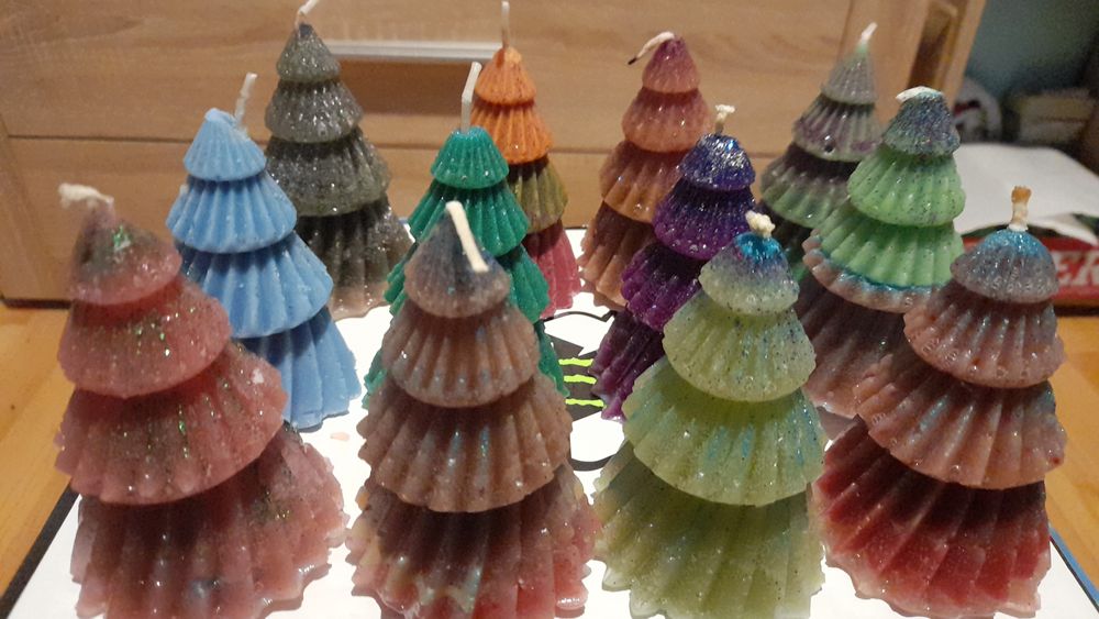 Świeczki w kształcie choinki