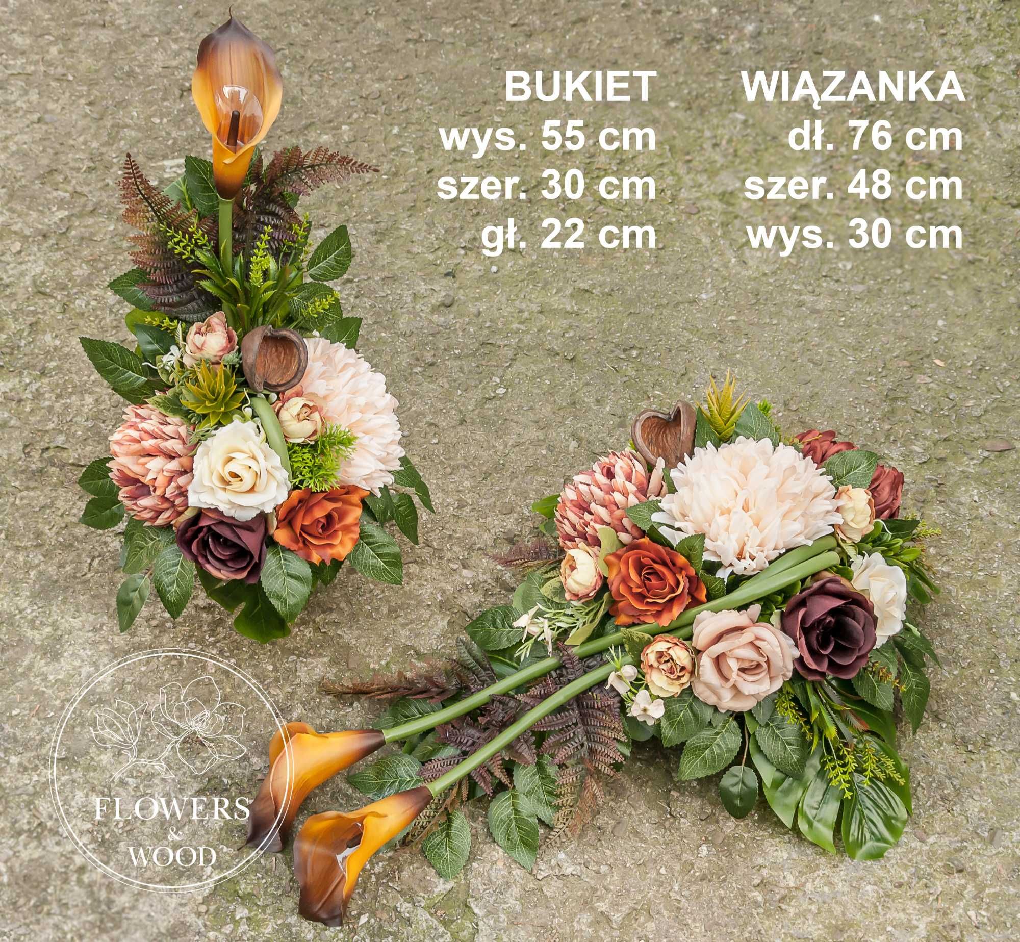 wiązanka stroik + bukiet kompozycja nagrobkowa na cmentarz grób