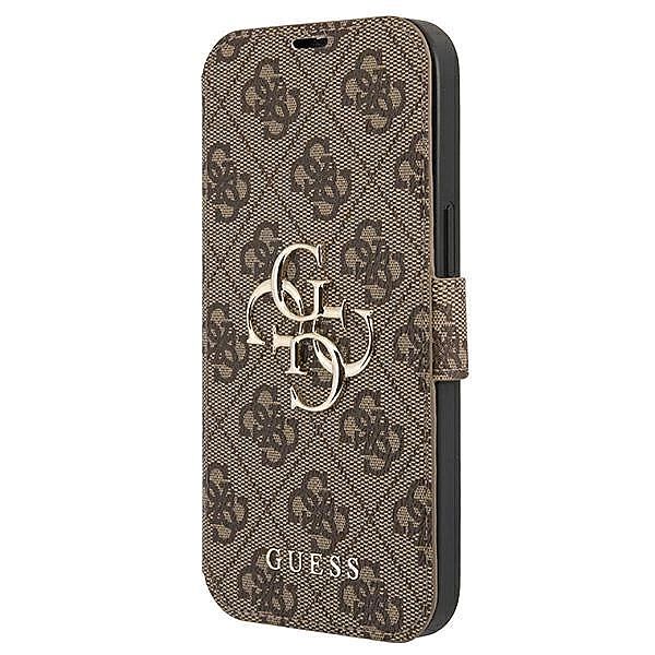 Etui Guess 4G Big Metal Logo na iPhone 13 Pro Max - brązowe