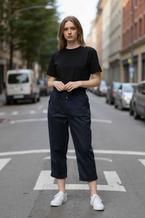 Черные женские штаны джеггинсы из хлопка George, р. S