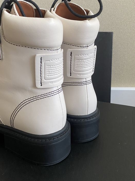 Черевики ботінки ботинки молочного кольору шкіряні coach 100% оригінал