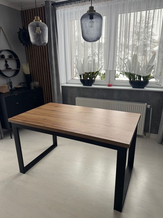 Stół rozkładany Iris Merkury Market loft metalowe nogi Dąb Wotan