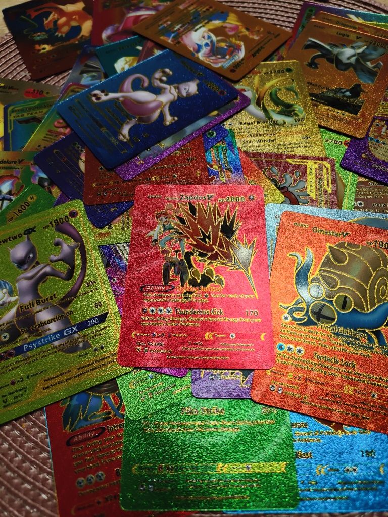 Karty Pokemon Zestaw 10 sztuk Metalizowane