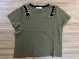 Koszulka crop rop khaki