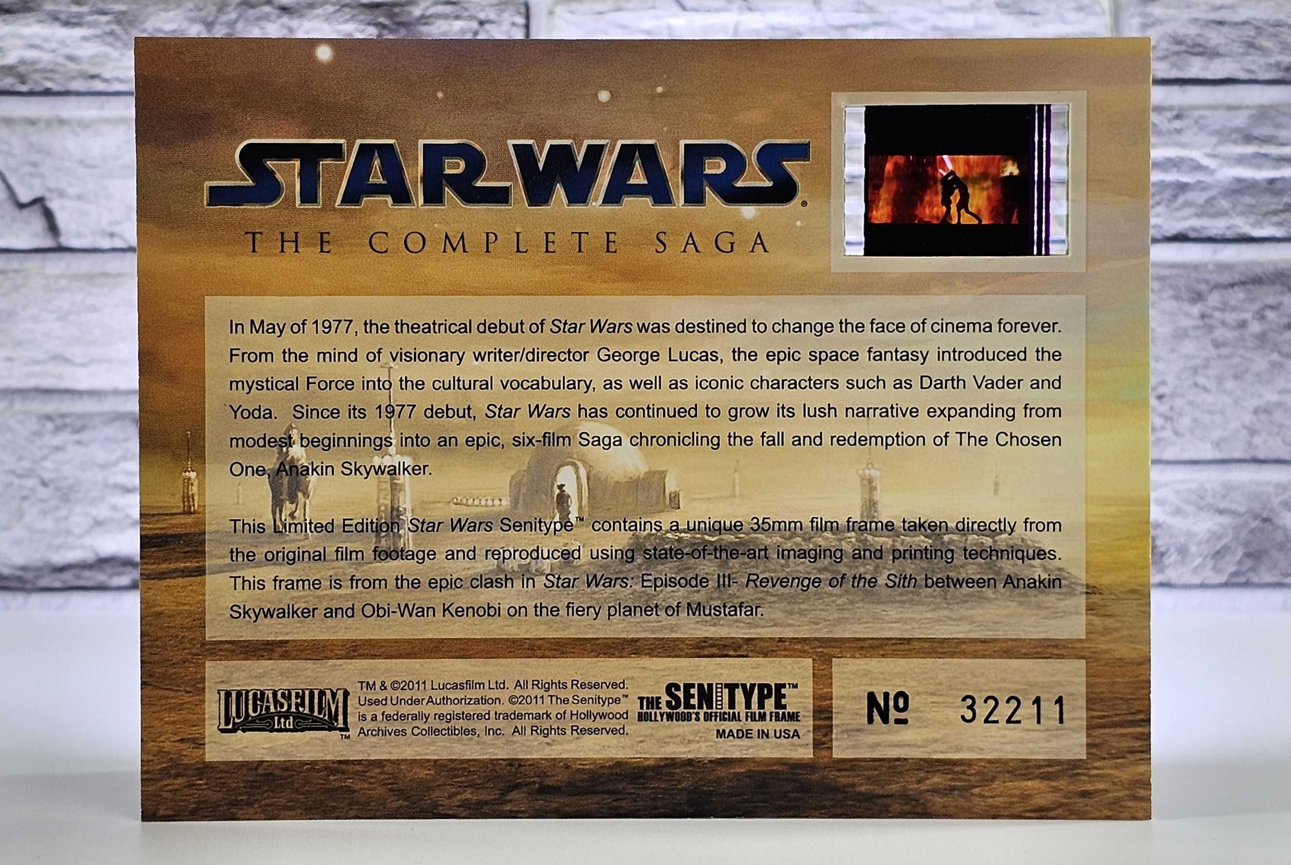 Star Wars Complete Saga Oryginalna klatka z premierowej taśmy filmowej