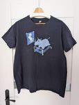 T-shirt granatowy nadruk, roz L