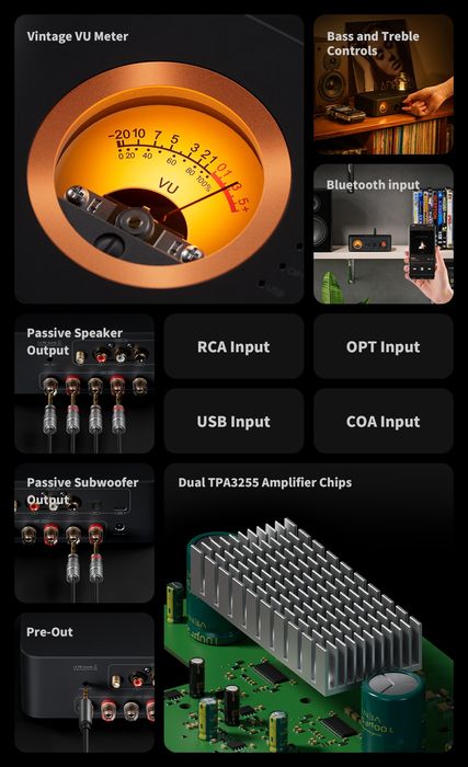 Fosi Audio MC351 2.1 Канальный Интегрированный Усилитель/ЦАП/Bluetooth