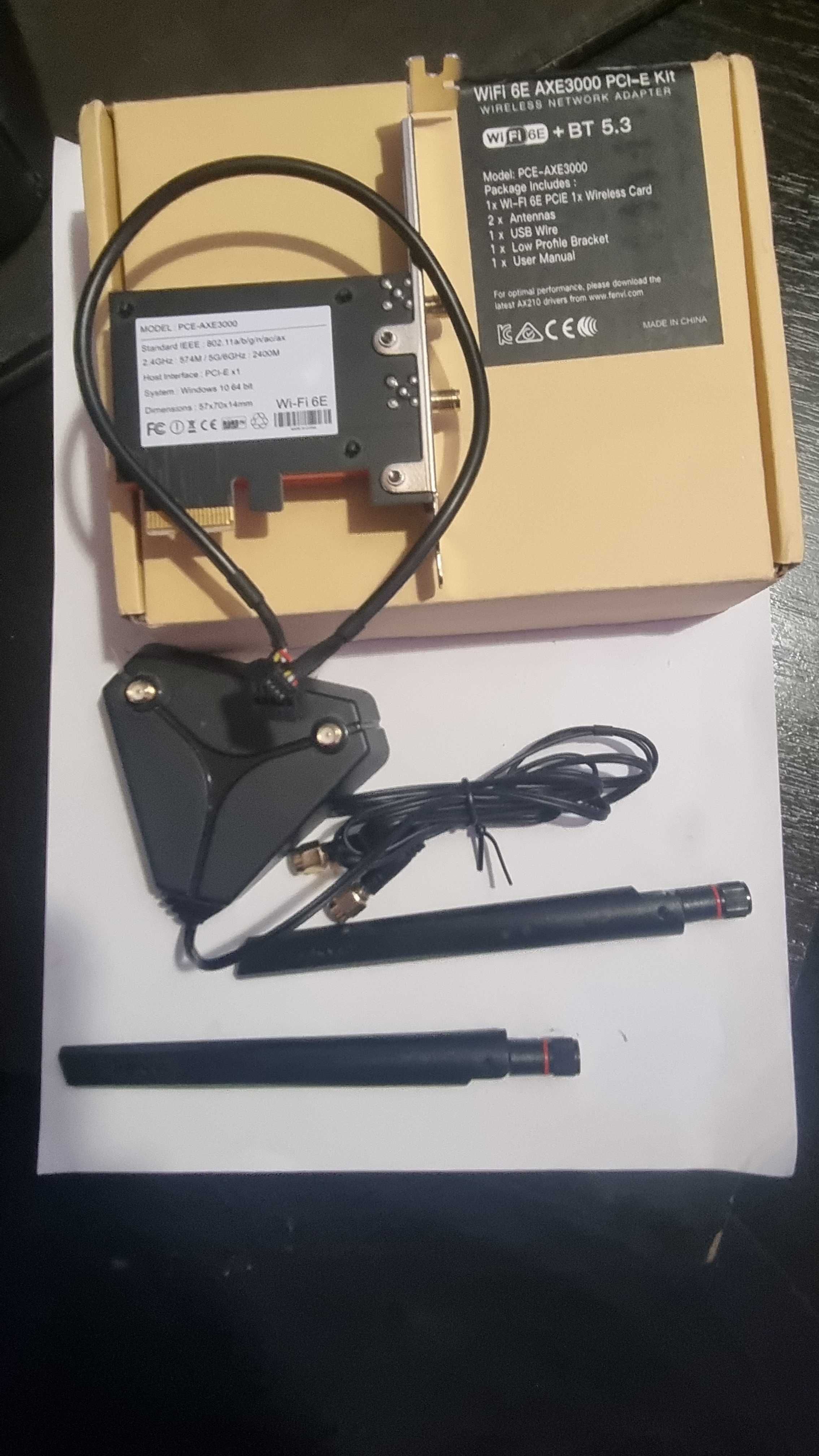 сетевая карта fenvi  WIFI 6E AXE3000 PCI E + BT 5.3