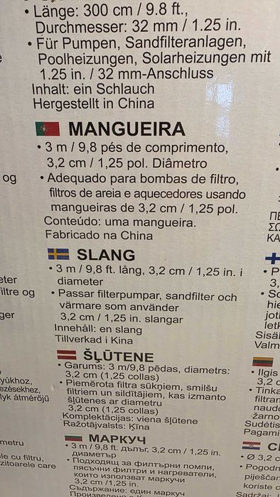 Mangueira adequada para bombas de filtro