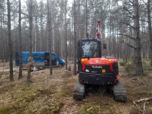 NOWY-HARVESTER harwester KUBOTA U56-5 + głowica Arbro 400s.